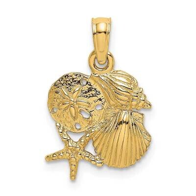 Four Shell Cluster Charm 14k Gold K8028, MPN: K8028, 637218052608