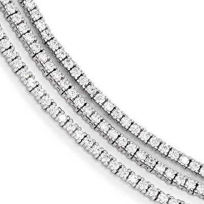 CZ 3 Strand 7 Inch Bracelet Sterling Silver Rhodium-plated QG3492-7, MPN: QG3492-7, 886774298481