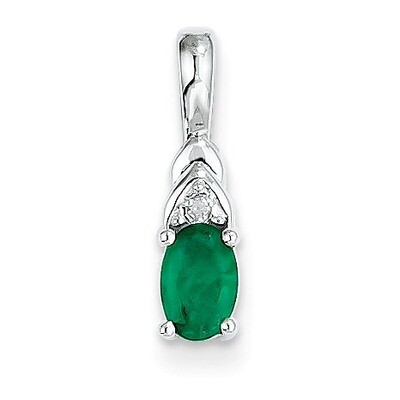 Emerald Diamond Pendant 14k White Gold Genuine XBS242, MPN: XBS242, 883957469485