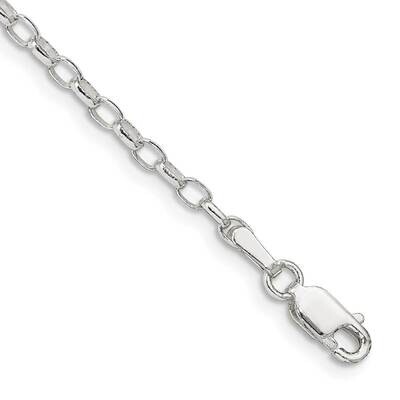 2.5mm Oval Fancy Rolo Chain Anklet 9 Inch Sterling Silver QFC85-9, MPN: QFC85-9, 196904160893