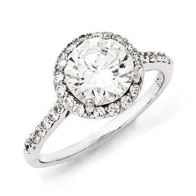 Cheryl M Round Ring Sterling Silver Cubic Zirconia QCM885, MPN: QCM885, 883957398006