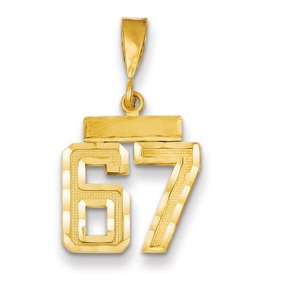 Number 67 Charm 14k Gold Small Diamond-cut SN67, MPN: SN67, 883957104638