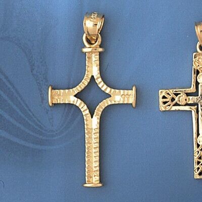 Dazzlers Jewelry Cross Pendant Necklace Charm Bracelet in Yellow, White or Rose Gold 7948, MPN: DZ-…