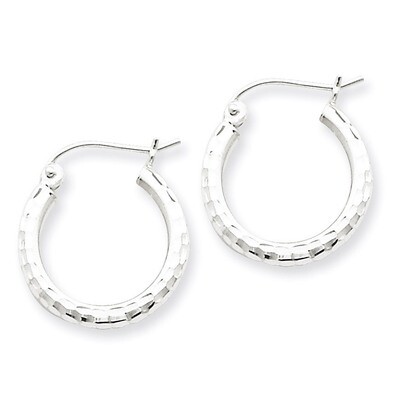 2.25mm Hoop Earrings Sterling Silver Rhodium-plated QE4473, MPN: QE4473, 883957930923