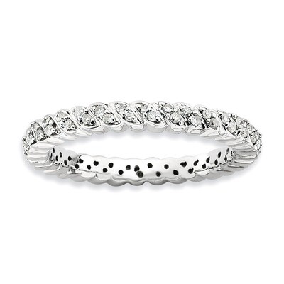Diamond Ring - Sterling Silver Polished QSK666, MPN: QSK666, 886774221038