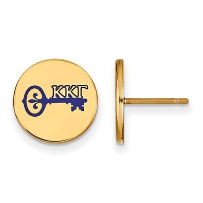 Kappa Kappa Gamma Enameled Post Earrings Gold-plated Silver GP047KKG, MPN: GP047KKG, 886774945804