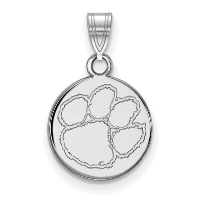 Clemson University Small Disc Pendant 14k White Gold 4W037CU, MPN: 4W037CU, 886774846859