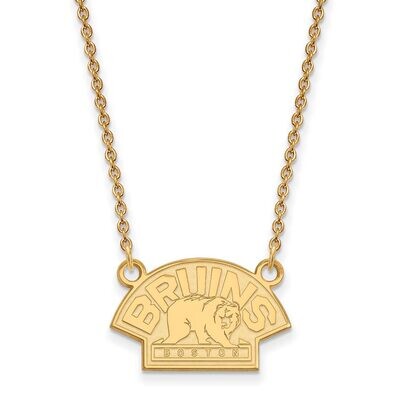 Boston Bruins Small Pendant with Chain Necklace Gold-plated Silver GP041BRI-18, MPN: GP041BRI-18, 8…
