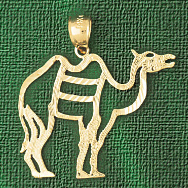Dazzlers Jewelry Camel Pendant Necklace Charm Bracelet in Yellow, White or Rose Gold 2669, MPN: DZ-…