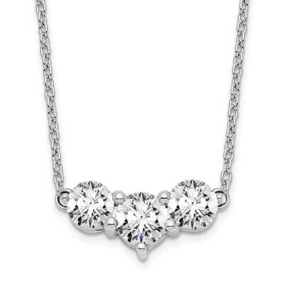 Si1/Si2, G H I, 3 Stone Necklace 14k White Gold Lab Grown Diamond PM7983-100-WLG, MPN: PM7983-100-W…