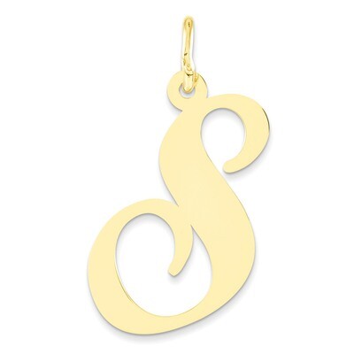 Initial S Charm 14k Gold Large Fancy Script YC654S, MPN: YC654S, 886774137063