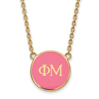 Phi Mu Small Enameled Pendant with 18 Inch Chain Gold-plated Silver GP030PHM-18, MPN: GP030PHM-18, …