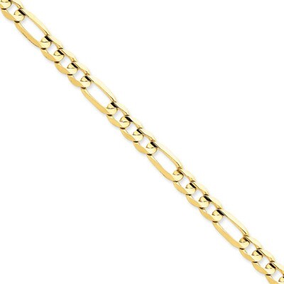 6.75mm Concave Open Figaro Chain 7 Inch 14k Gold LFG180-7, MPN: LFG180-7, 886774101798