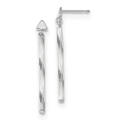 Polished Twisted Dangle Tube Earrings 14k white Gold YE1806W, MPN: YE1806W, 191101057618