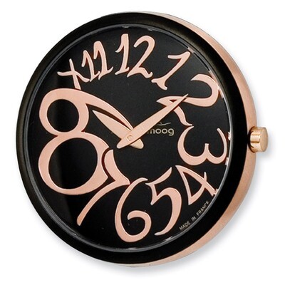 Moog Rose Satin Stainless Steel Black Dial Rose Markers Watch Only, MPN: XWA3673W,