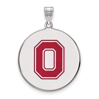 Ohio State University Extra Large Enamel Disc Pendant Sterling Silver SS089OSU, MPN: SS089OSU, 8867…