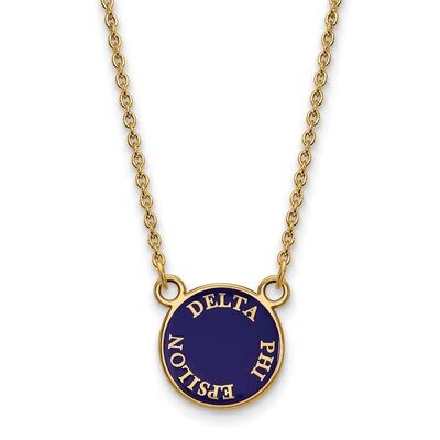 Delta Phi Epsilon Extra Small Enameled Pendant with 18 Inch Chain Gold-plated Silver GP012DPH-18, M…
