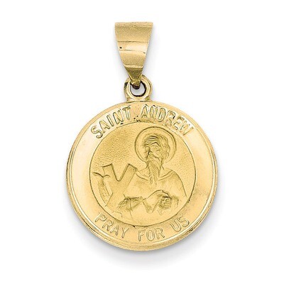 Saint Andrew Medal Pendant 14k Gold Polished and Satin XR1284, MPN: XR1284, 883957383651