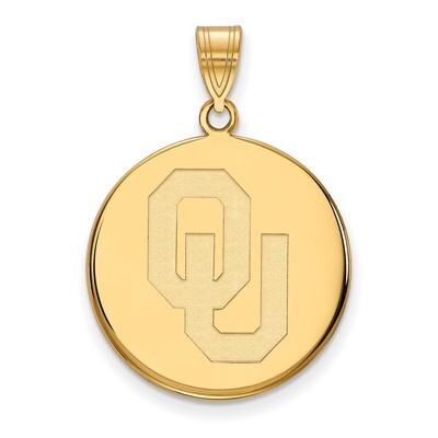 University of Oklahoma Large Disc Pendant Gold-plated Sterling Silver GP038UOK, MPN: GP038UOK, 8867…