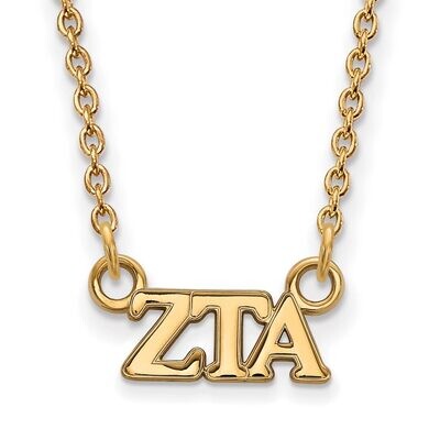 Zeta Tau Alpha Extra Small Pendant with 18 Inch Chain Gold-plated Silver GP006ZTA-18, MPN: GP006ZTA…