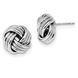 Textured Love Knot Post Earrings Sterling Silver Rhodium Plated Polished QE13406, MPN: QE13406, 191…