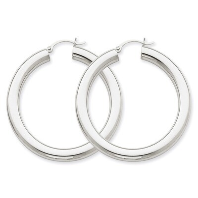 Polished 5mm Tube Hoop Earrings 14k White Gold T873, MPN: T873, 883957287287