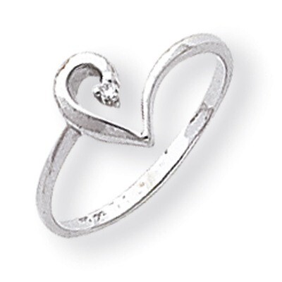 Polished Diamond heart ring 14k White Gold Y1829AA, MPN: Y1829AA, 191101547508