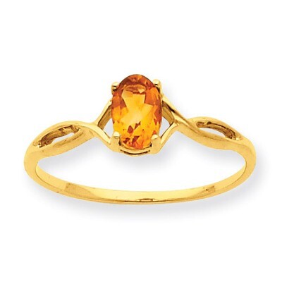 Polished Geniune Citrine Birthstone Ring 10k Gold 10XBR236, MPN: 10XBR236, 191101091988