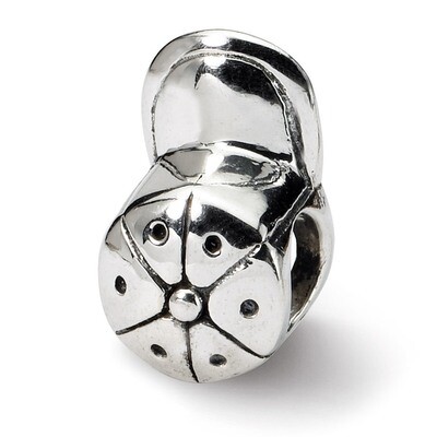 Baseball Cap Bead - Sterling Silver QRS347, MPN: QRS347, 883957722511