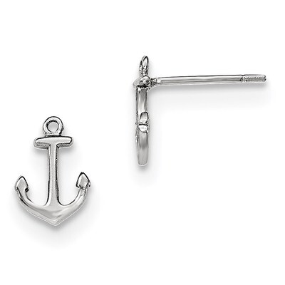 Anchor Post Earrings Sterling Silver Rhodium-plated QE11816, MPN: QE11816, 191101075209