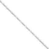 4.0mm Flat Figaro Chain 8 Inch 14k White Gold WFIG100-8, MPN: WFIG100-8, 886774419930