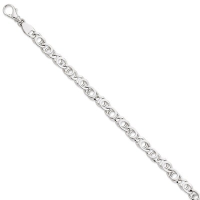 6.85mm Polished Fancy Link Chain 24 Inch 14k White Gold WLK405-24, MPN: WLK405-24, 191101715556