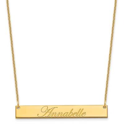 Polished Edwardian Script Bar Necklace 14k Gold Medium XNA1219Y, MPN: XNA1219Y,