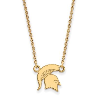 Michigan State University Small Pendant with Chain Necklace Gold-plated Silver GP056MIS-18, MPN: GP…