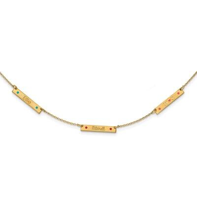 Brushed 3 Station with Epoxy Necklace Sterling Silver Gold-plated XNA1178/3GP, MPN: XNA1178/3GP,