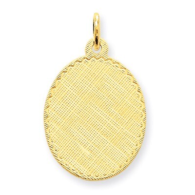 Patterned .018 Gauge Engravable Oval Disc Charm 14k Gold XM267/18, MPN: XM267/18, 883957378770