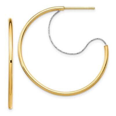 Large 2x30mm Polished Hoop Earrings 14k Two-tone Gold TF1641, MPN: TF1641, 191101987854