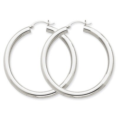 4mm Lightweight Round Hoop Earrings 14k Gold Polished T862L, MPN: T862L, 883957287072