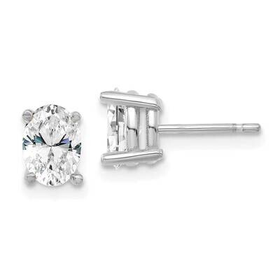 6.45X4.55mm Oval Lab Grown Diamond Si1/Si2, G H I, Solitaire Earring 14k White Gold EM8799-100-WLG,…