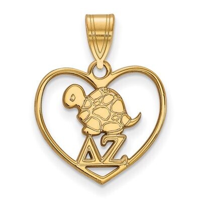 Delta Zeta Heart Pendant Gold-plated Silver GP040DZ, MPN: GP040DZ, 886774940687
