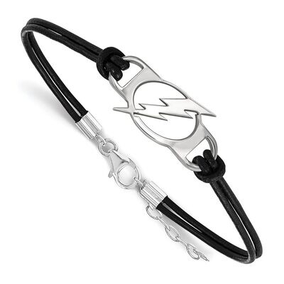 Tampa Bay Ligtning Leather Bracelet Small Center Sterling Silver SS020LIG-7, MPN: SS020LIG-7, 88677…