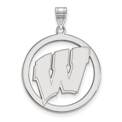 University of Wisconsin L Pendant in Circle Sterling Silver SS034UWI, MPN: SS034UWI, 886774725697