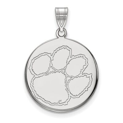 Clemson University Large Disc Pendant 10k White Gold 1W041CU, MPN: 1W041CU, 886774787299