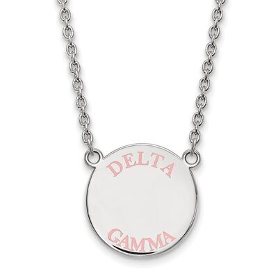 Delta Gamma Small Enameled Pendant with 18 Inch Chain Sterling Silver SS015DG-18, MPN: SS015DG-18, …