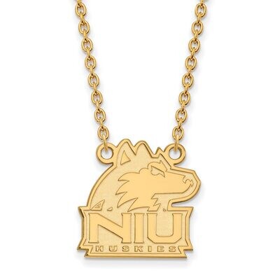 Northern Illinois University Large Pendant with Chain Necklace 14k Yellow Gold 4Y012NIU-18, MPN: 4Y…
