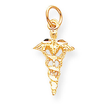 Solid Caduceus Charm 10k Gold 10C744, MPN: 10C744, 883957392899