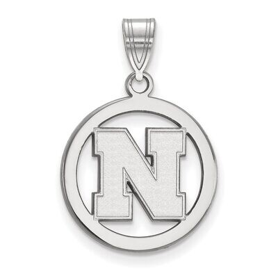 University of Nebraska Small Pendant in Circle Sterling Silver SS057UNE, MPN: SS057UNE, 886774713083
