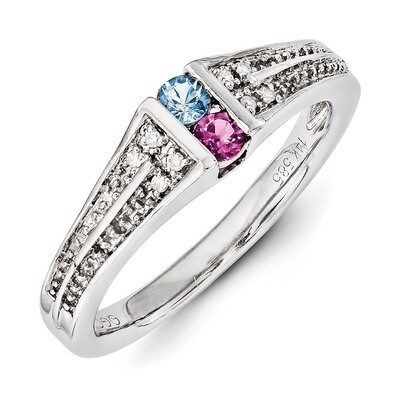 2 Birthstones Family Jewelry Diamond Semi-Set Ring 14k White Gold XMRW37/2, MPN: XMRW37/2, 88395738…