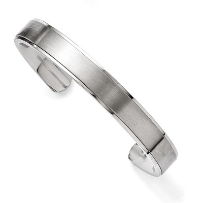 Polished and Brushed Ridged Edge Bangle - Stainless Steel SRB1518 by Chisel, MPN: SRB1518, 88677496…