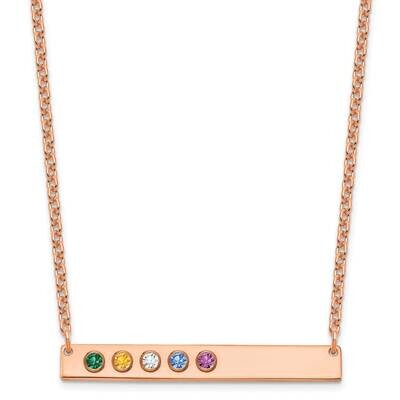 5 Birthstone with 18k Gold Bezel Large Bar Necklace 14k Rose Gold XNA1085/5R, MPN: XNA1085/5R,
